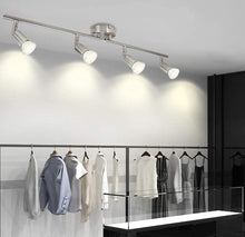 Load image into Gallery viewer, Ceiling Spot Lights Fixtures Modern LED 4 Light Track Lighting Kit Silver Flush Mount