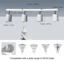 Load image into Gallery viewer, Ceiling Light 4 Way Rotatable White GU10 Ceiling Spotlight