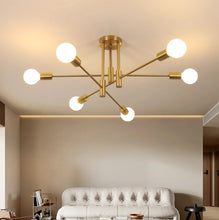 Load image into Gallery viewer, 6-Light Modern Chandelier Gold Ceiling Light E27