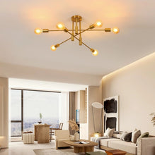 Load image into Gallery viewer, 6-Light Modern Chandelier Gold Ceiling Light E27