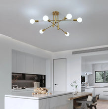 Load image into Gallery viewer, 6-Light Modern Chandelier Gold Ceiling Light E27