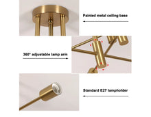 Load image into Gallery viewer, 6-Light Modern Chandelier Gold Ceiling Light E27