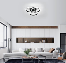 Load image into Gallery viewer, LED Ceiling Light 40W Dimmable Ceiling Lamp Black 3 Rings 3 Color Lights