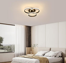 Load image into Gallery viewer, LED Ceiling Light 40W Dimmable Ceiling Lamp Black 3 Rings 3 Color Lights