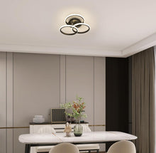 Load image into Gallery viewer, LED Ceiling Light 40W Dimmable Ceiling Lamp Black 3 Rings 3 Color Lights
