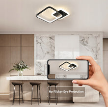 Load image into Gallery viewer, LED Ceiling Lamp Black Square 3 Color Lights Remote Control 45 cm