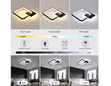 Load image into Gallery viewer, LED Ceiling Lamp Black Square 3 Color Lights Remote Control 45 cm