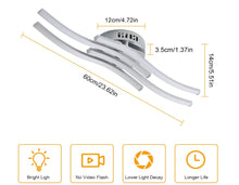 Load image into Gallery viewer, LED Ceiling Light Wave Shaped Integrated 24W 2000 Lumen Cool Light Modern Chandelier