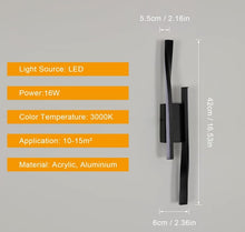Load image into Gallery viewer, LED Black Wall Light Indoor 16 W Wall Lamp LED Creative Black Wall Lighting Warm White Light