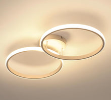 Load image into Gallery viewer, Round LED Aluminum Ceiling Light White Round Frame Warm Light 55 cm