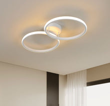 Load image into Gallery viewer, Round LED Aluminum Ceiling Light White Round Frame Warm Light 55 cm