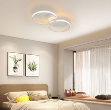 Load image into Gallery viewer, Round LED Aluminum Ceiling Light White Round Frame Warm Light 55 cm
