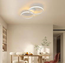 Load image into Gallery viewer, Round LED Aluminum Ceiling Light White Round Frame Warm Light 55 cm
