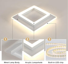 Load image into Gallery viewer, LED Ceiling Lamp Square Surface Mounted White Modern 30W 3000K