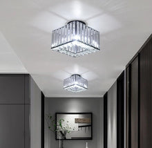 Load image into Gallery viewer, Semi Flush Mount Ceiling Light Crystal Chandelier Modern Ceiling Light Fixture Gold/Black 20 cm