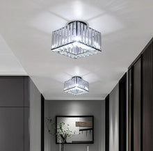 Load image into Gallery viewer, Semi Flush Mount Ceiling Light Crystal Chandelier Modern Ceiling Light Fixture Gold/Black 20 cm