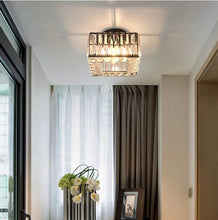 Load image into Gallery viewer, Semi Flush Mount Ceiling Light Crystal Chandelier Modern Ceiling Light Fixture Gold/Black 20 cm