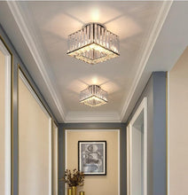 Load image into Gallery viewer, Semi Flush Mount Ceiling Light Crystal Chandelier Modern Ceiling Light Fixture Gold/Black 20 cm