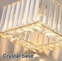 Load image into Gallery viewer, Semi Flush Mount Ceiling Light Crystal Chandelier Modern Ceiling Light Fixture Gold/Black 20 cm