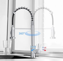 Load image into Gallery viewer, Kitchen Tap Chrome with Pull Out Spray Brass Flexible Kitchen Sink Mixer Tap Single Handle Single Hole 360° Swivel