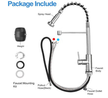 Load image into Gallery viewer, Kitchen Tap Chrome with Pull Out Spray Brass Flexible Kitchen Sink Mixer Tap Single Handle Single Hole 360° Swivel