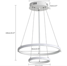 Load image into Gallery viewer, LED Pendant Light Modern Circular White LED Ceiling Lamp Indoor Lighting Warm White 40+20cm