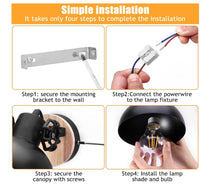 Load image into Gallery viewer, Wall Light Black E27 Wood Retro Lights Vintage Lamp