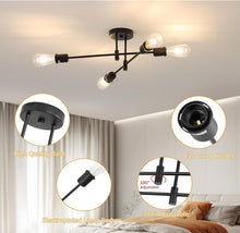 Load image into Gallery viewer, Ceiling Light Vintage Modern Black E27 Metal Chandelier for Indoor