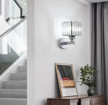 Load image into Gallery viewer, Wall Sconce Crystal Lamp E27 Modern Silver Square