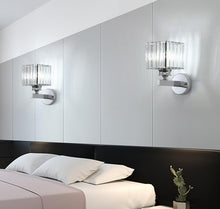 Load image into Gallery viewer, Wall Sconce Crystal Lamp E27 Modern Silver Square