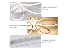 Load image into Gallery viewer, LED Ceiling Light White 3 Color Lights Elegant Flower Design Semi Flush Mount 50cm