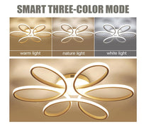 Load image into Gallery viewer, LED Ceiling Light White 3 Color Lights Elegant Flower Design Semi Flush Mount 50cm