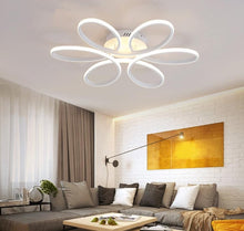 Load image into Gallery viewer, LED Ceiling Light White 3 Color Lights Elegant Flower Design Semi Flush Mount 50cm
