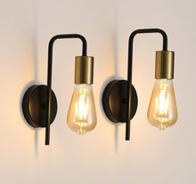 Load image into Gallery viewer, Indoor Wall Light E27 2 Pack Black/Gold U-Shaped Wall Lighting