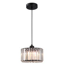 Load image into Gallery viewer, LED Crystal Pendant Lamp Black Ceiling Pendant Light Round Modern Iron Chandelier