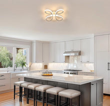 Load image into Gallery viewer, Modern LED Silver Ceiling Light Flower Shape Warm White Light 30cm