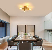 Load image into Gallery viewer, Gold Ceiling Light Fixture 4-Light Industrial Ceiling Light E27 Modern 28 cm