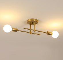 Load image into Gallery viewer, Ceiling Lamp Gold E27 Iron 2 Lights Industrial Chandelier Lamp