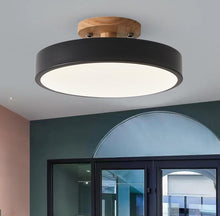Load image into Gallery viewer, LED Ceiling Lamp Modern Wood Semi-Flush Mount Ceiling Light 18cm Cool Light