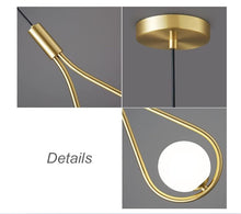 Load image into Gallery viewer, Pendant Light 1-Light Gold with Glass Globe Shade Single Head Adjustable Hanging Light