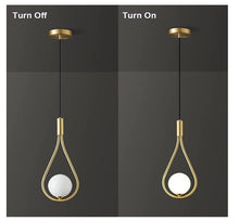 Load image into Gallery viewer, Pendant Light 1-Light Gold with Glass Globe Shade Single Head Adjustable Hanging Light