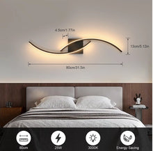 Load image into Gallery viewer, Wall Lamp Modern Simple Black Warm Light 80cm Wall Sconce