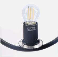 Load image into Gallery viewer, Modern Metal Circle Glass Globe Shaped Pendant Ceiling Light Black E27