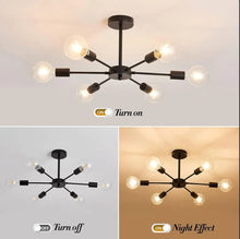 Load image into Gallery viewer, Ceiling Light Semi Flush Mount E27 Black/Black and Gold Modern Ceiling Lights Chandelier Fixture Lamp