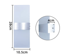 Load image into Gallery viewer, LED Wall Light 6W Rectangular Acrylic LED Wall Lamp Modern Silver 28cm