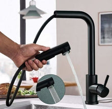 Load image into Gallery viewer, 360° Swivel Kitchen Faucet Modern Matte Black Single Handle Mixer Tap with Rotating Spout