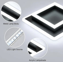 Load image into Gallery viewer, LED Ceiling Light Matte Black Modern Square Cool White 6500K 30cm