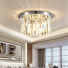 Load image into Gallery viewer, Modern Ceiling Chandelier Pendant Light K9 Crystal Drop Lampshade 40cm Silver