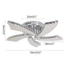 Load image into Gallery viewer, Crystal LED Ceiling Light Silver Modern Flower Design Cool White Light 55cm