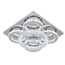 Load image into Gallery viewer, Crystal LED Ceiling Silver Lamp Modern Lighting Square Ceiling Light Changeable 40.5cm